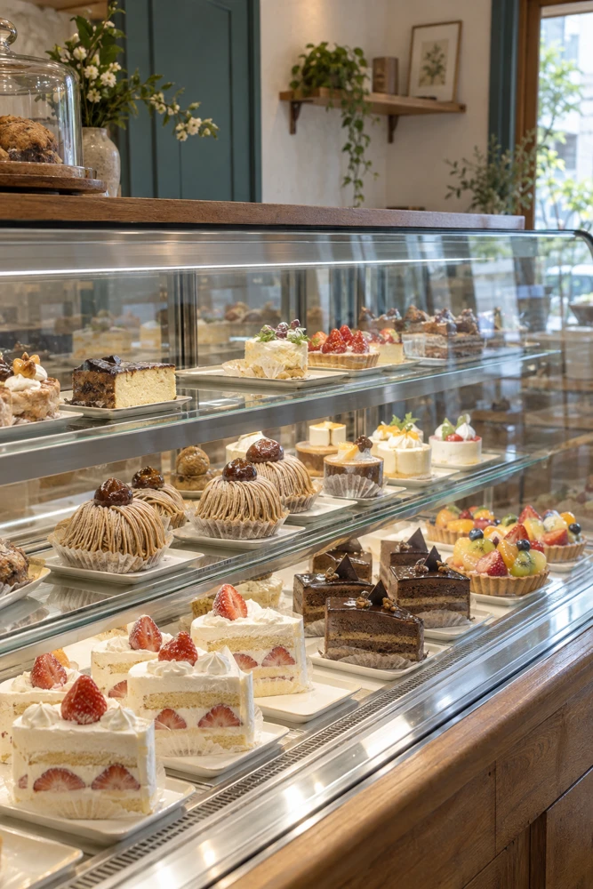 ミエル洋菓子店のケーキとお店